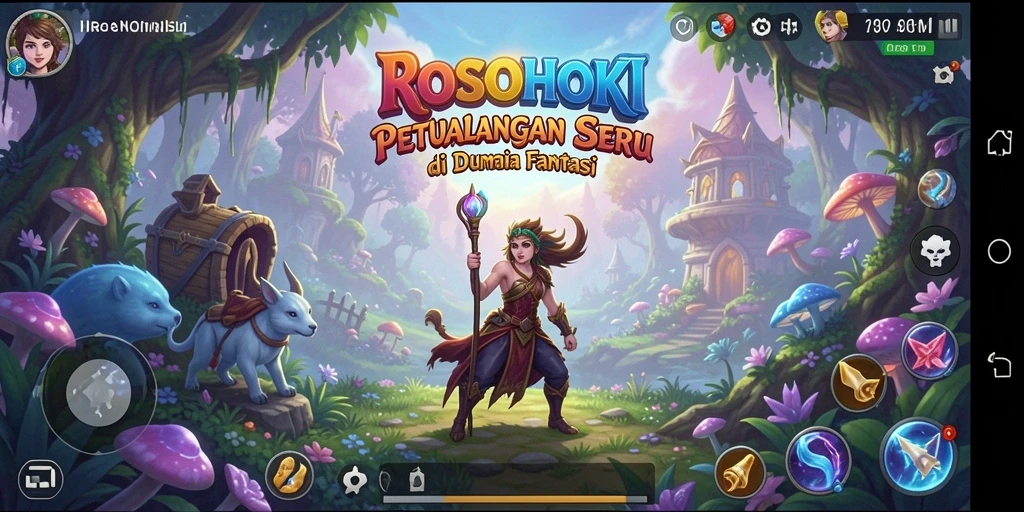 Tampilan gameplay seru dari ROSOHOKI dalam menjelajahi dunia fantasi.